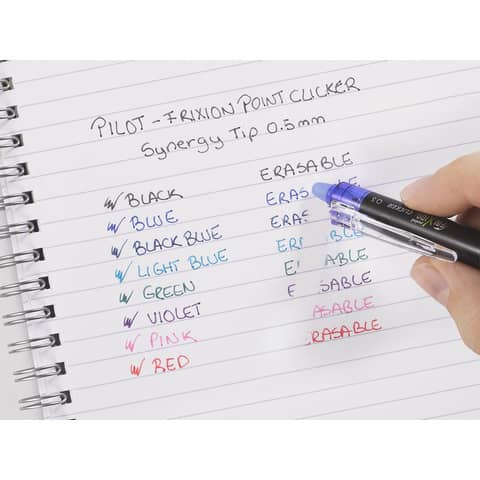 Penna a sfera cancellabile Pilot Frixion Point - punta 0,5 mm - inchiostro nero - 006413